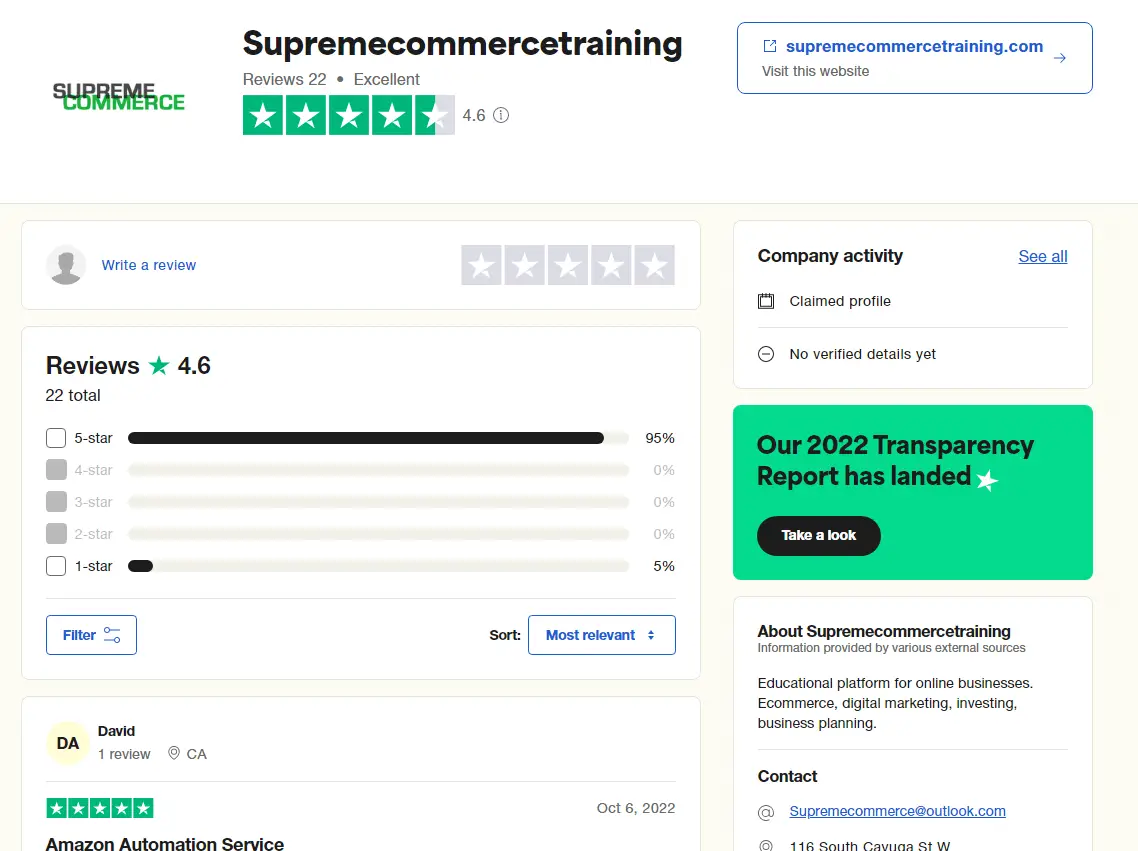 Supreme Commerce Trustpilot Reviews