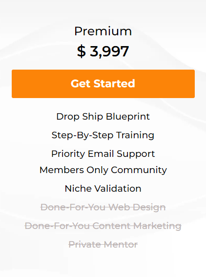 Dropship Lifestyle Premium Package Pricing