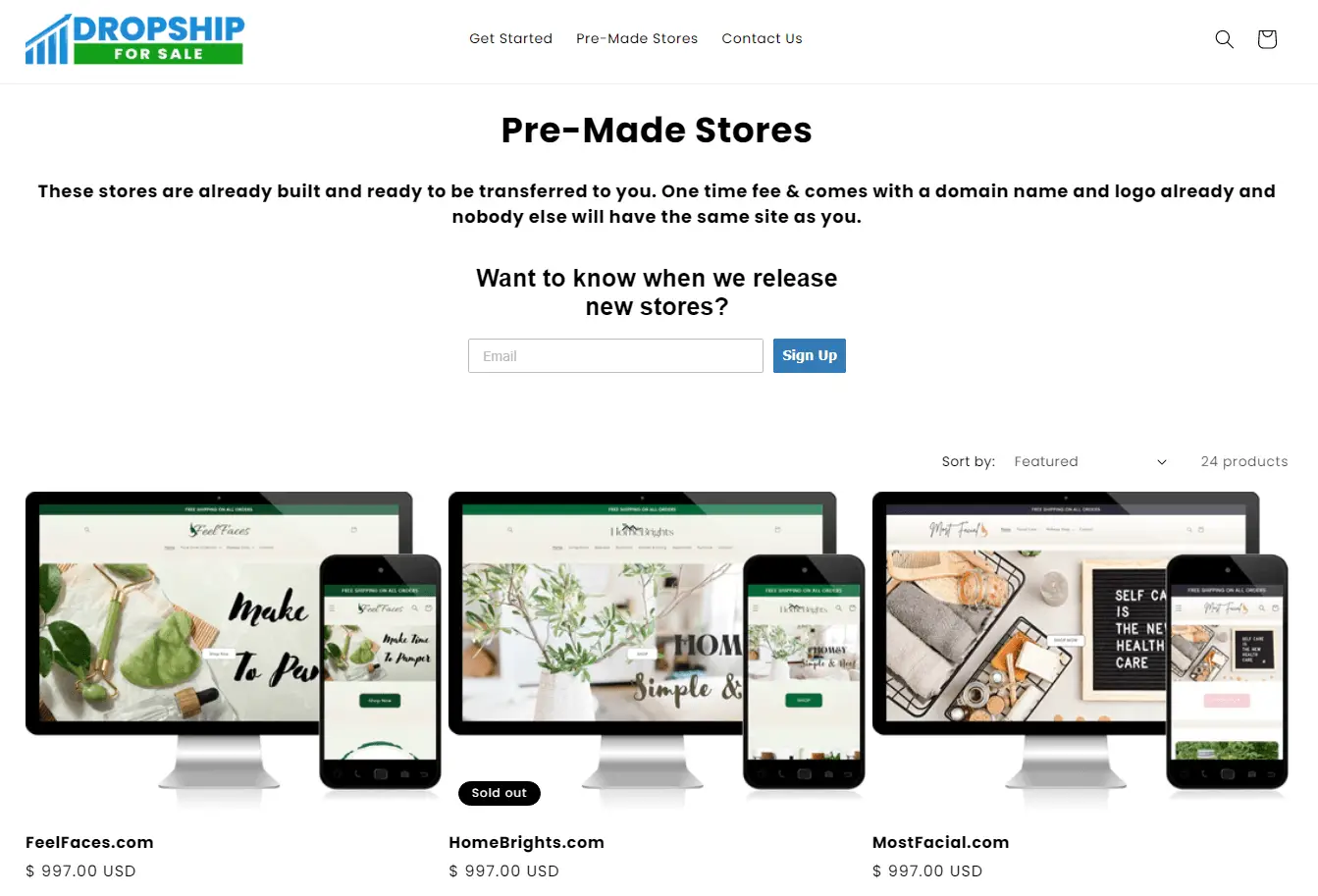 DropshipForSale Premade Stores