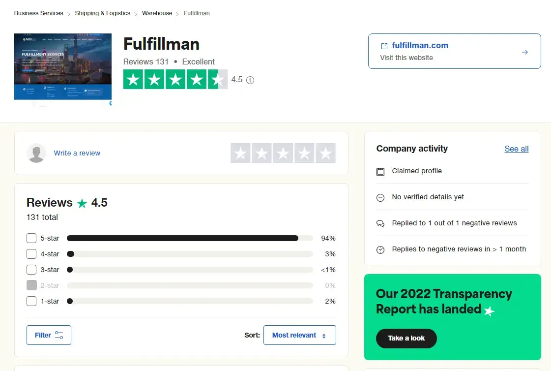 Fulfillman Trustpilot Reviews