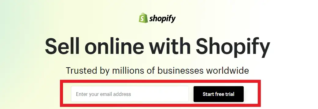 Shopify Trial Enter Email
