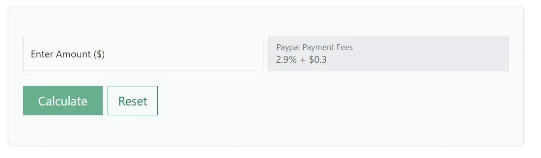 Paypal Fee Calculator Enter Amount