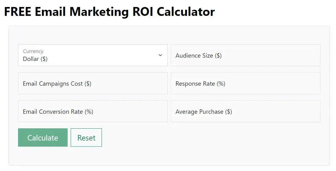 Email Marketing ROI Calculator