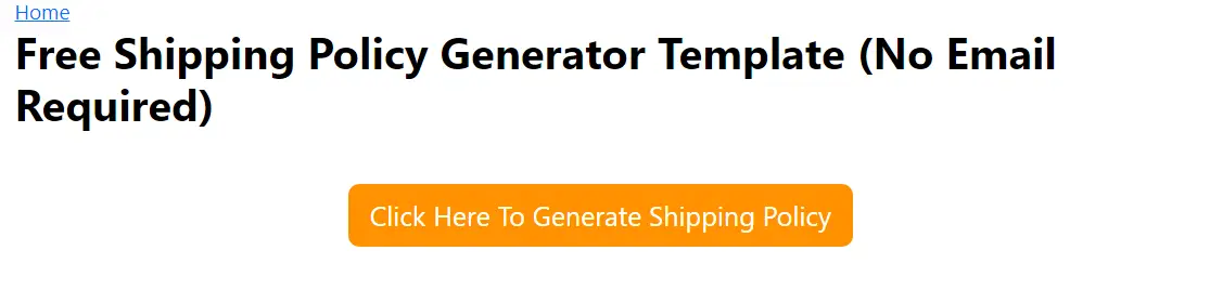 Shipping Policy Generator