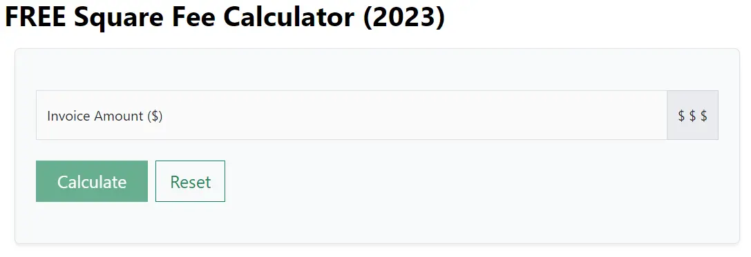 Square Fee Calculator