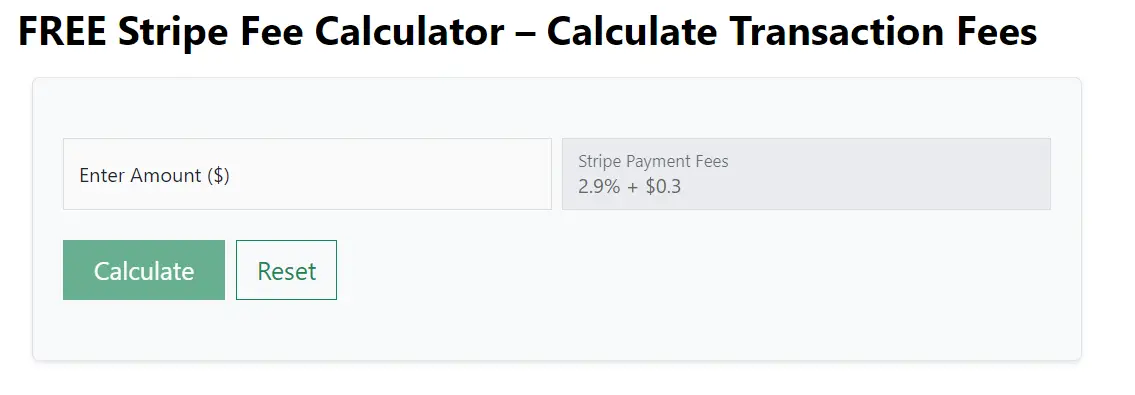 Stripe Fee Calculator