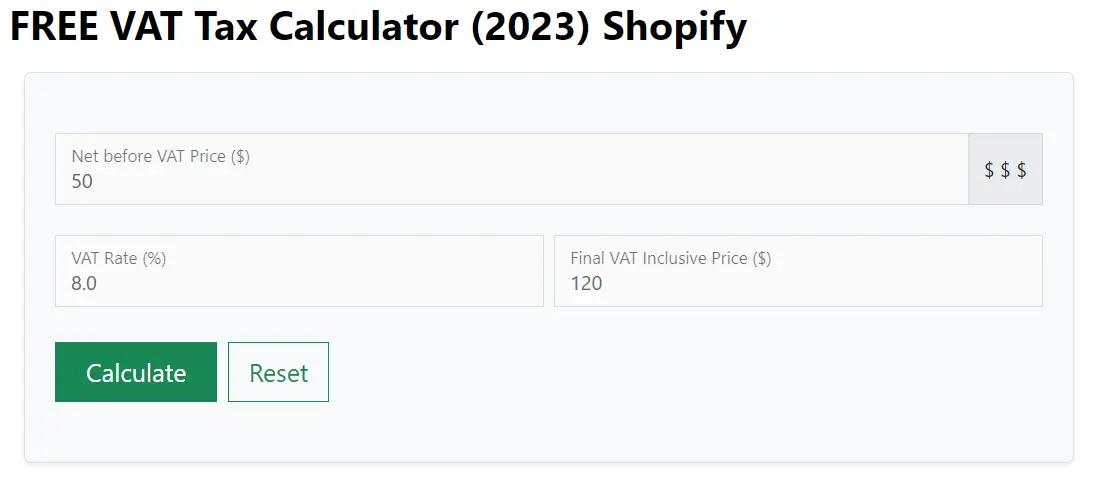 VAT Tax Calculator