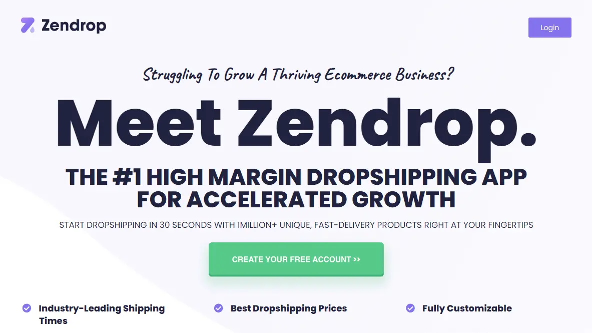 Zendrop Homepage