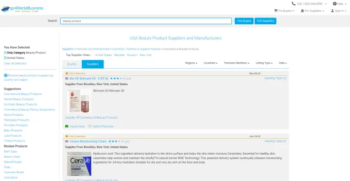 go4WorldBusiness Beauty Product Category Page