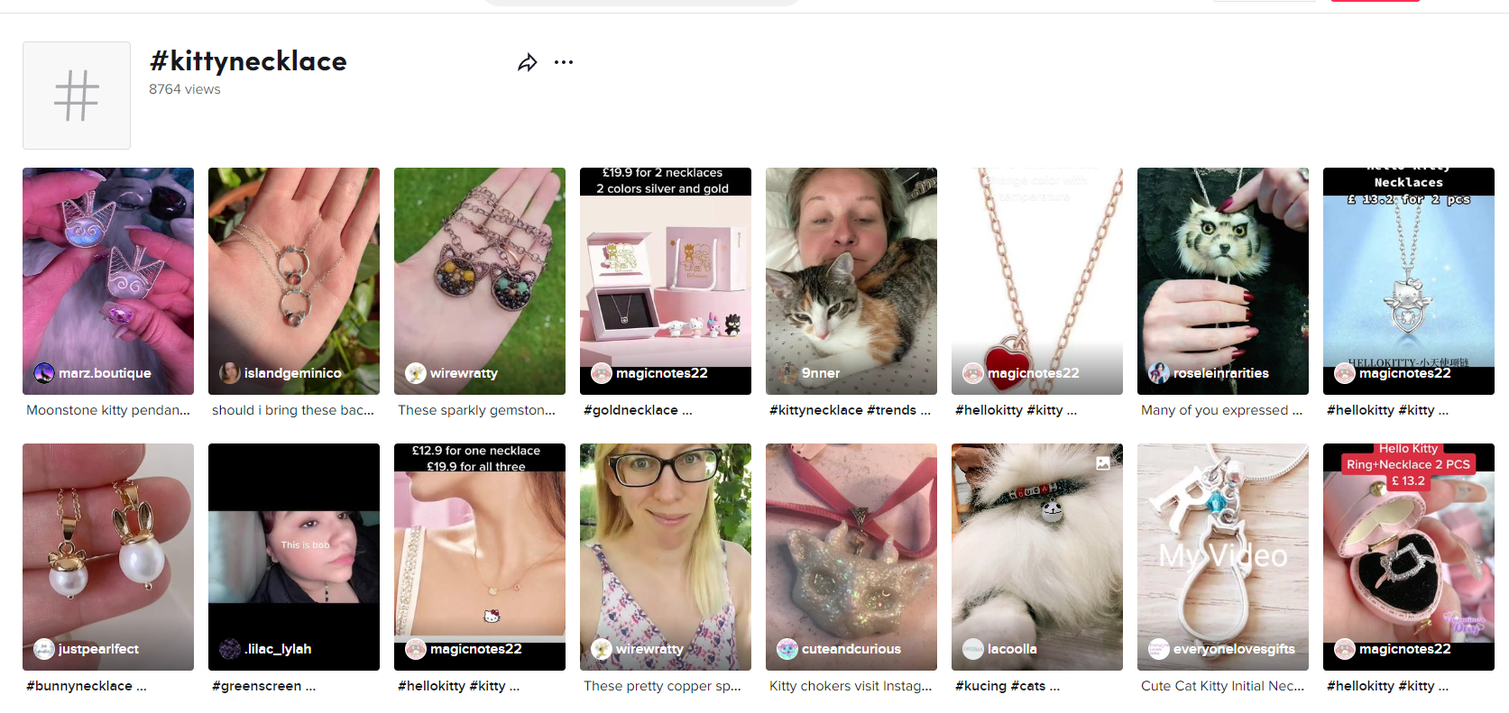 Kitty Necklace On TikTok