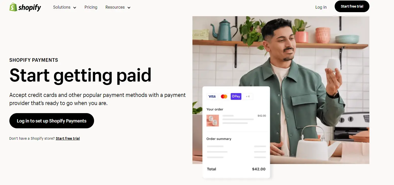 Shopify Payments Homepage