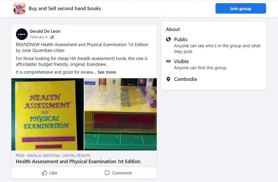 Buy And Sell Second Hand Books Facebook Group