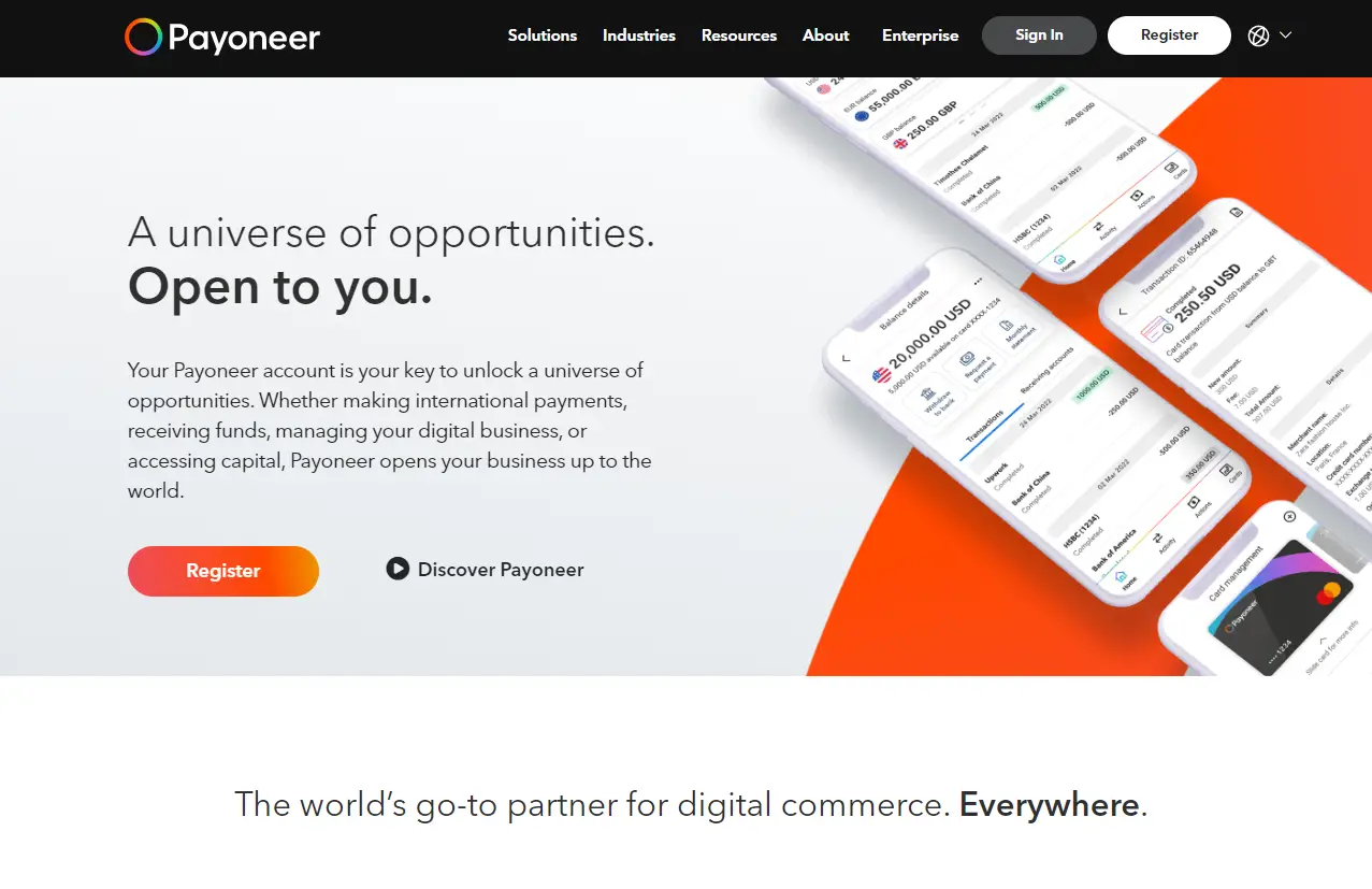 Payoneer Homepage