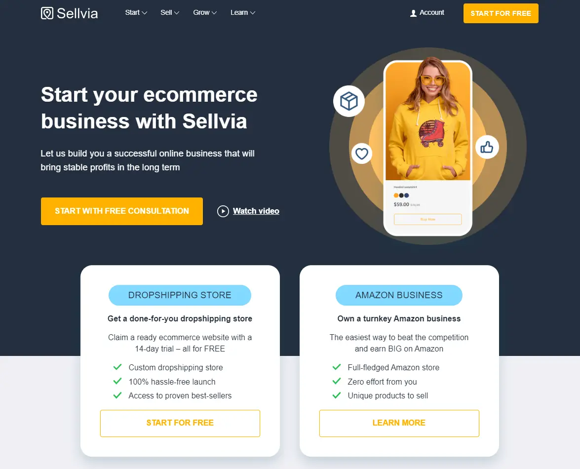Sellvia Homepage