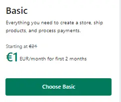 Shopify Italy Basic Plan