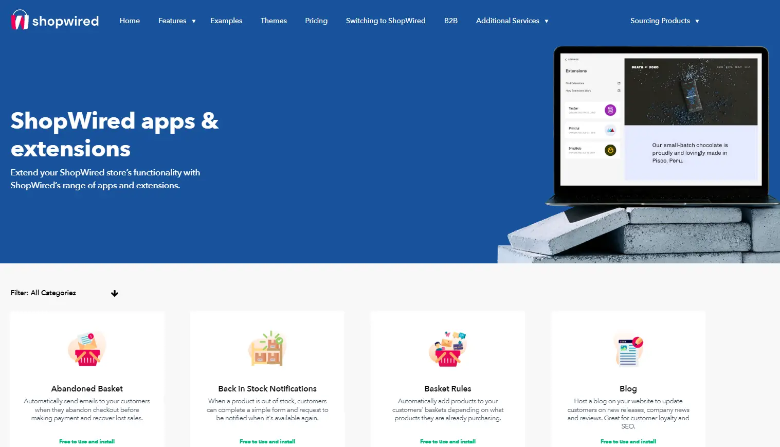 Shopwired Apps Page