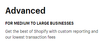 Shopify Advanced Plan