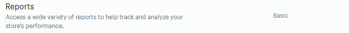 Shopify Basic Plan Feature Reports