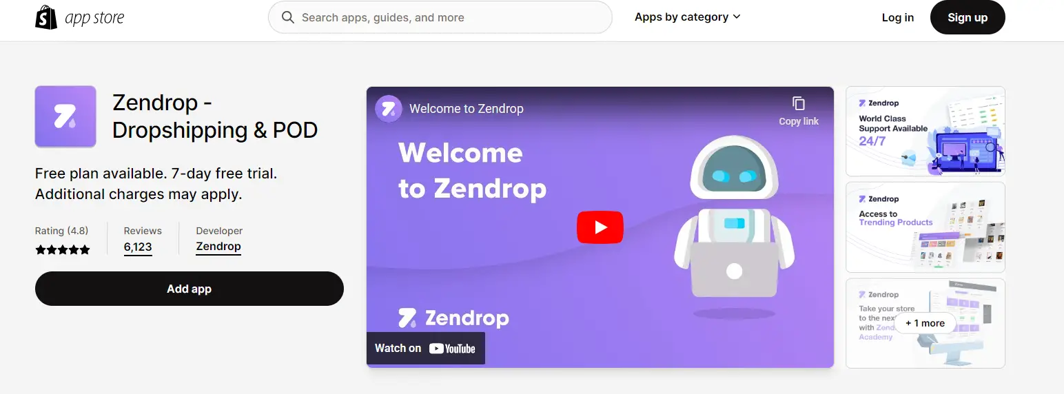 Zendrop App Store Page