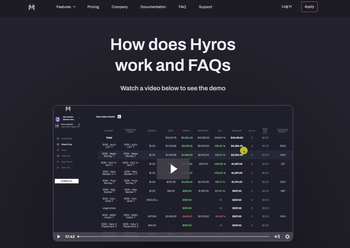 Hyros FAQ Page