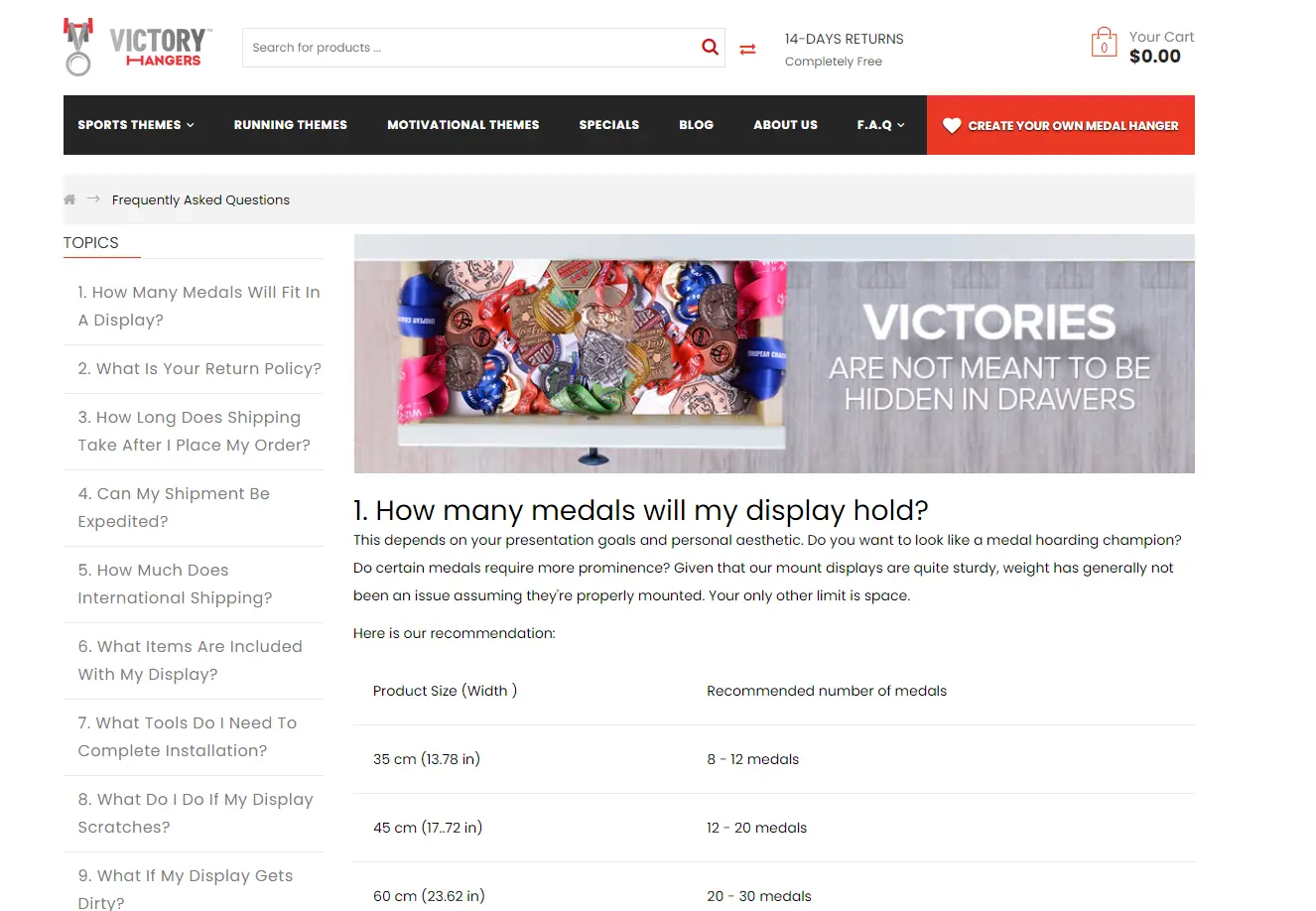 Victory Hangers Store FAQ Page