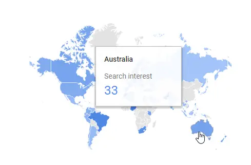 Dropshipping Interest By Region Australia Chart