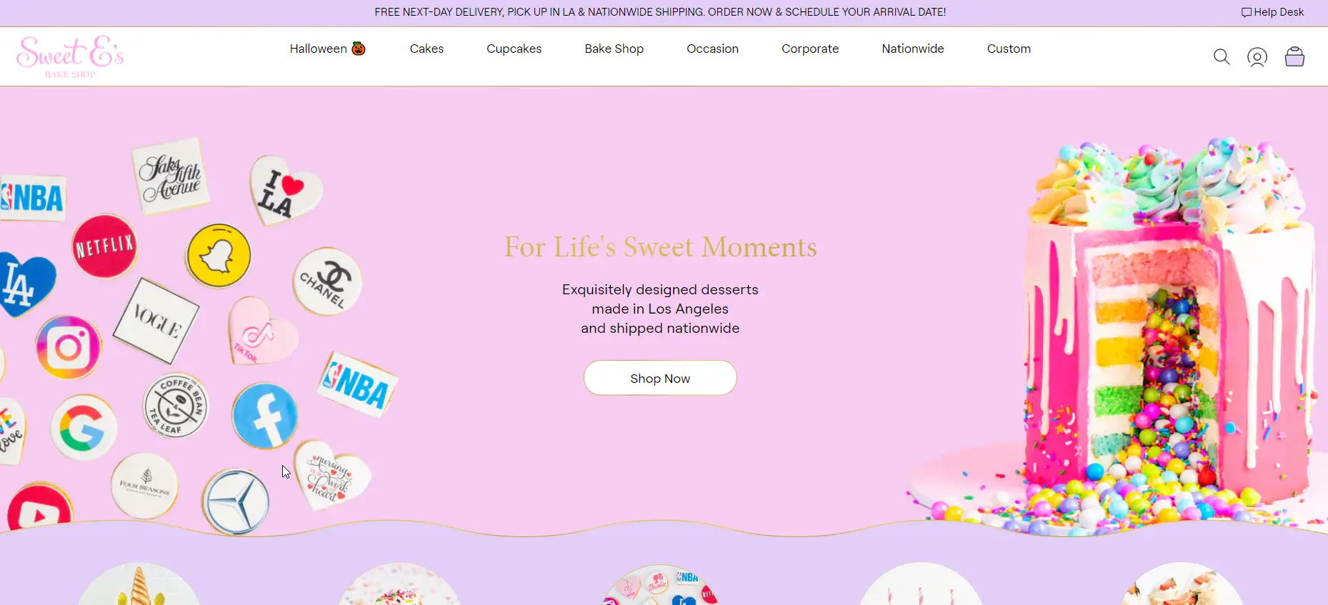 Sweet E's Bake Shop Homepage