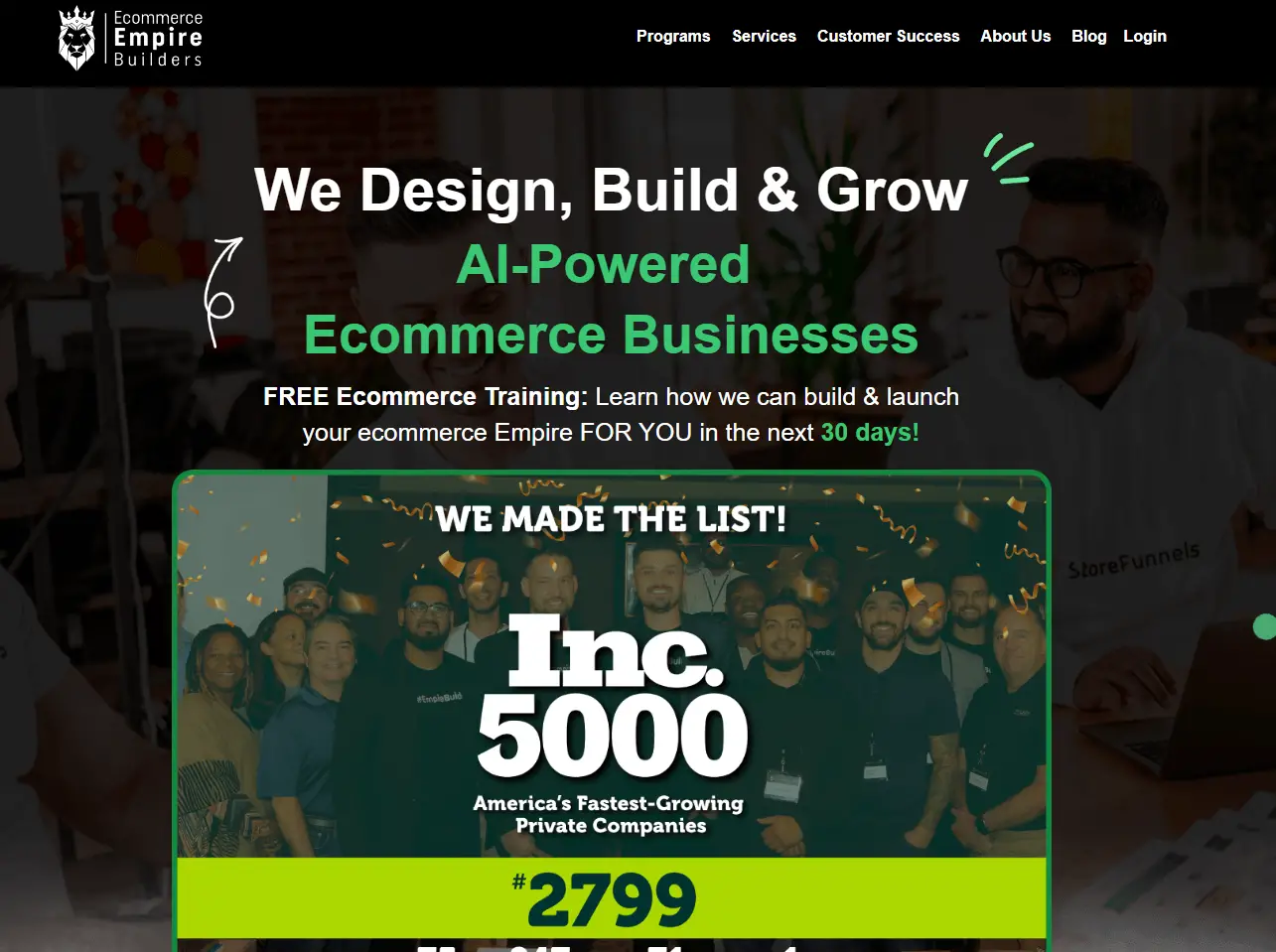 eCommerce Empire Builders Homepage